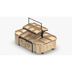 Wooden Fruit And Veggies Display Rack 02 Without Tag 3D model